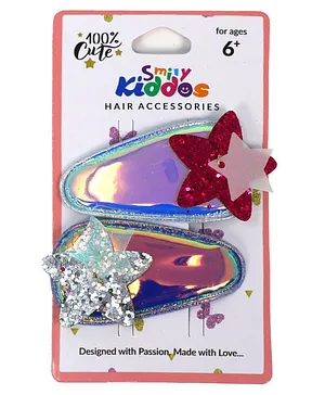 Smily Kiddos Glittery Star Hair Snap Clip Set Multicolor - 2 Pieces