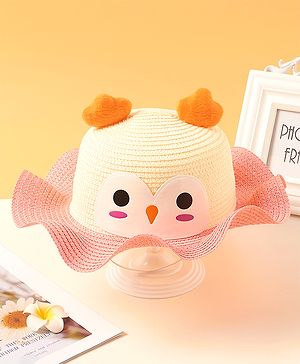 Babyhug Owl Print Hat Pink - Circumference 54 cm