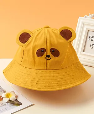 Babyhug Summer Hat 3D Ears Raccoon Design Yellow - Circumference 57 cm 