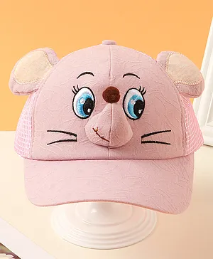 Babyhug Summer Cap 3D Ears Pink - Circumference 56 cm