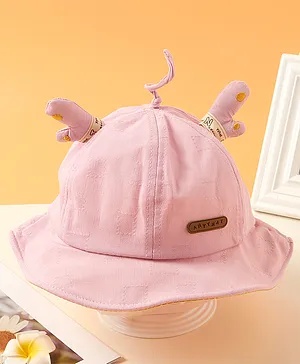 Babyhug Hat With Reindeer Ears Pink - Circumference 52 cm