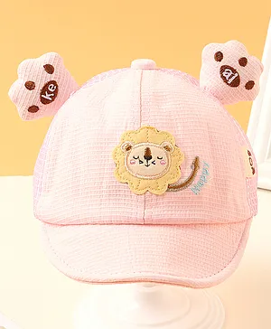 Babyhug Hat With Kitty Ears Pink - Circumference 49 cm
