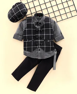 Robo Fry 4 Piece Suit with Bow & Cap - Grey
