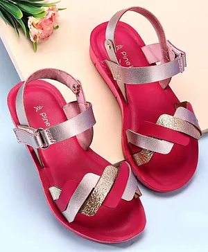 Pine Kids Sandals With Velcro Closure - Fuchsia