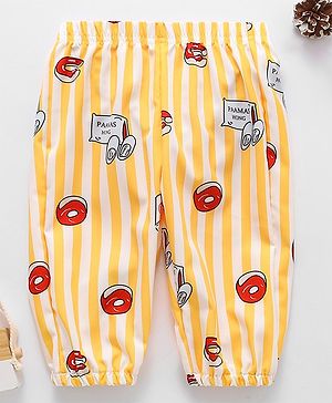 Kookie Kids Full Length Lounge Pant Donut Print - Yellow