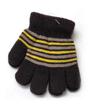 Kid-O-World Striped Gloves - Brown