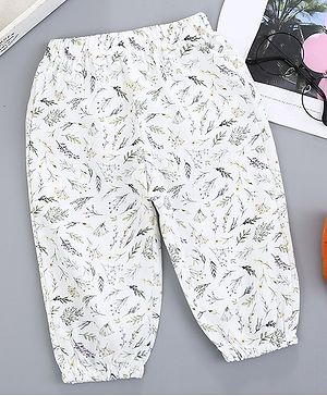 Kookie Kids Full Length Lounge Pant Leaf Print - Multicolour