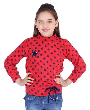 Cutecumber Full Star Printed Sweatshirt - Red