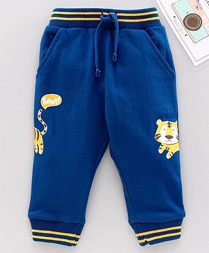 Babyhug Full Length Lounge Pant Tiger Print - Blue