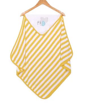 My Milestones Baby Hooded Towels Modern Stripes - Yellow White