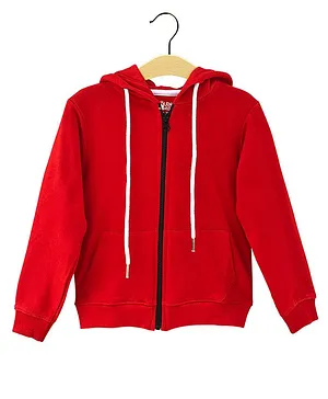 The Talking Canvas Full Sleeves Solid Color Jacket - Red