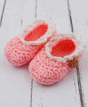 Love Crochet Art Ruffled Booties - Pink