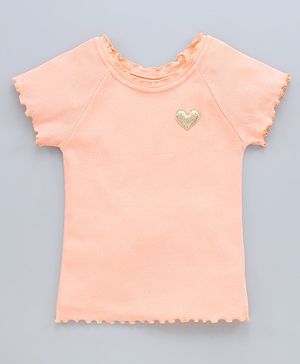 Pine Kids Half Sleeves Top - Peach