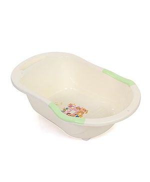 Babyhug Bath Tub Hi Happy Print - Cream Green