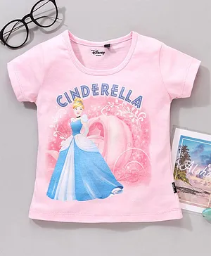 Hoppipola Half Sleeves Cinderella Printed Tee - Light Pink