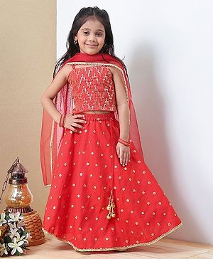 Babyhug Choli & Lehenga With Dupatta  - Orange - 3-4Y Orange
