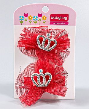 Babyhug Bow Alligator Clips Red - Pack of 2