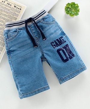 Babyhug Capri Pants Game On Print - Blue