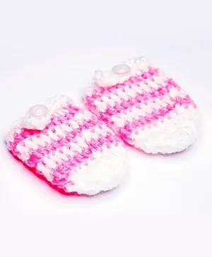 Knits & Knots  crochetStripes Mittens - Pink