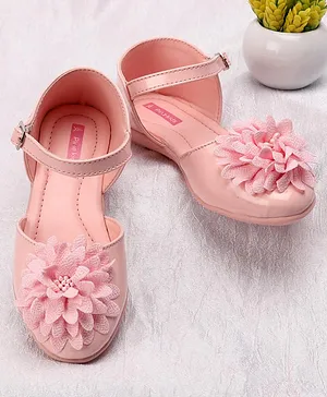 Pine Kids Belly Shoes Floral Applique - Pink
