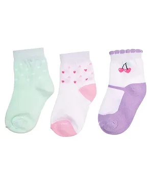 Footprints Organic Cotton Hearts Design Socks Pack Of 3 - Multi Colour