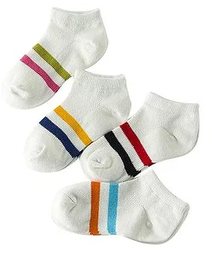 Footprints Organic Cotton Striped Socks Pack Of 4 Pairs - Multicolor