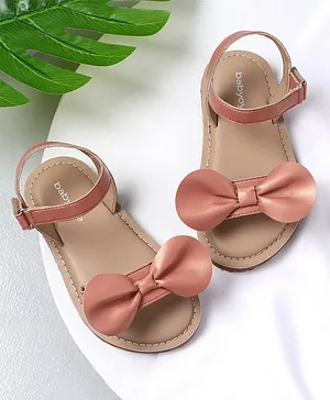 Babyoye Sandals with Backstrap Bow Detail - Soft Pink
