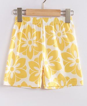 Kookie Kids Shorts Floral Print  - Yellow