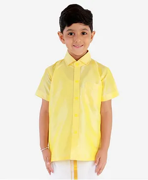 JBN Creation Half Sleeves Solid Colour Shirt - Yellow