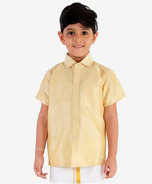 JBN Creation Half Sleeves Solid Colour Shirt - Golden