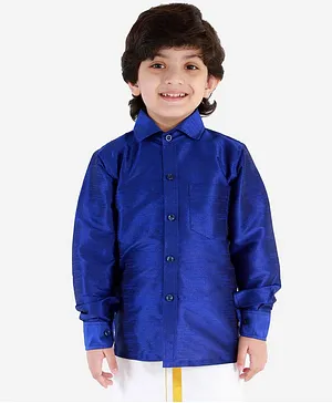 JBN Creation Full Sleeves Solid Shirt - Royal Blue