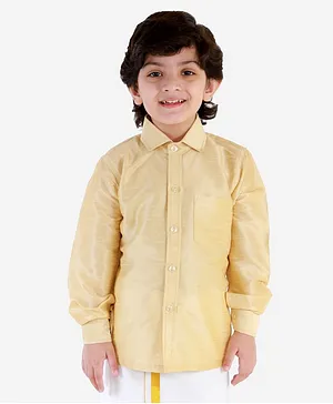 JBN Creation Full Sleeves Solid Shirt - Golden
