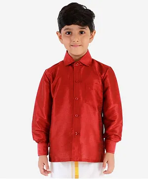 JBN Creation Full Sleeves Solid Colour Shirt - Red