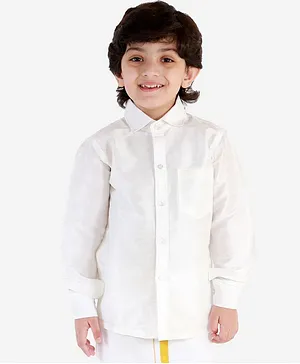 JBN Creation Full Sleeves Solid Shirt - White