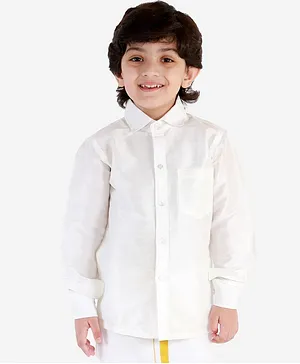 JBN Creation Full Sleeves Solid Colour Shirt - White