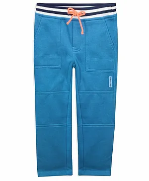 Cherry Crumble by Nitt Hyman Full Length Solid Color Track Pants - Turquoise
