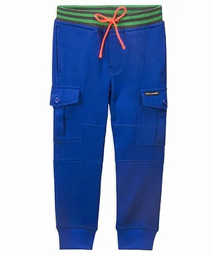Cherry Crumble by Nitt Hyman Full Length Solid Color Joggers - Blue