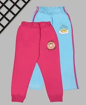 Side Tape Pack Of Two Quote Print Lounge Pants - Pink Blue