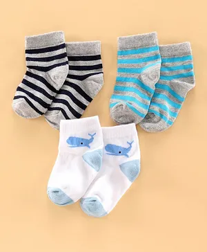 Spenta Printed Socks Set of 3 Pairs - Multicolour