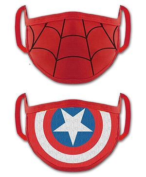 Babyhug 2 to 4 Years Washable & Reusable Knit Face Mask Spiderman - Pack of 2