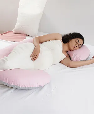 Mi Arcus 100% Organic Cotton C Shape Pregnancy Body Pillow - Pink 