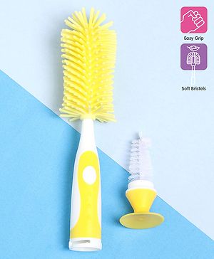 Babyhug Bottle Cleaning & Nipple Brush - Yellow