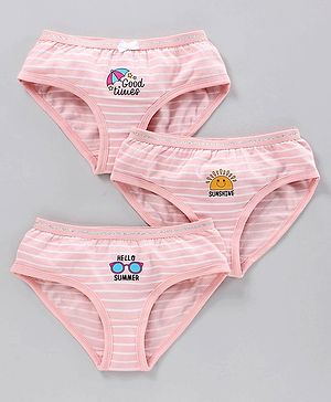 Pine Kids Anti microbial & Bio wash Panties Pack of 3 - Pink