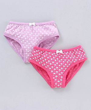 Pine Kids Anti Microbial & Bio Wash Panties Set of 2 - Pink & Purple