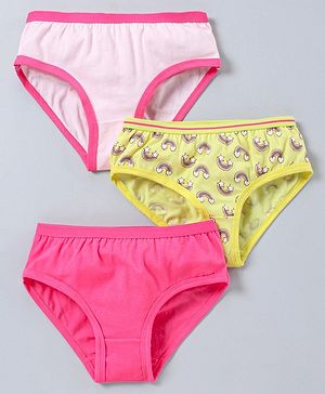 Pine Kids Anti Microbial and Bio Wash Cotton Panties Pack of 3 - Pink
