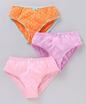 Pine Kids Printed Panties Pack of 3 - Orange Pink Purple
