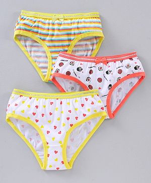 Pine Kids Printed Antimicrobial & Bio wash Panties Pack of 3 - Multicolor