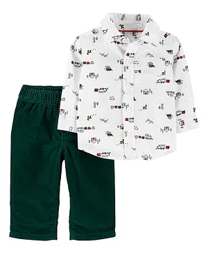 Carter's 2-Piece Christmas Button-Front Shirt & Pant Set - Multicolor