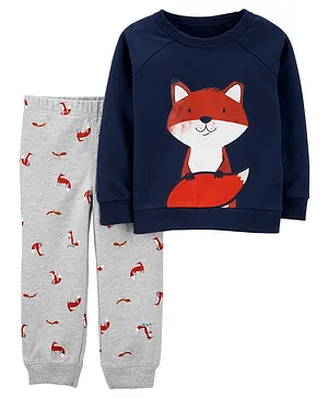 Carter's 2-Piece Fox Sweater & Pant Set - Blue