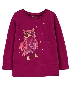 Carter's Owl Jersey Top - Pink
